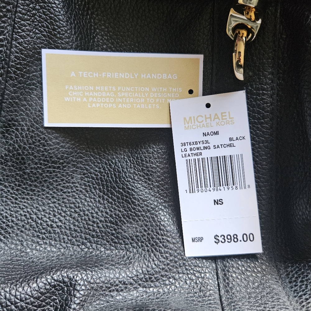 Michael Kors Black Leather Tote Bag - Picture 7 of 8